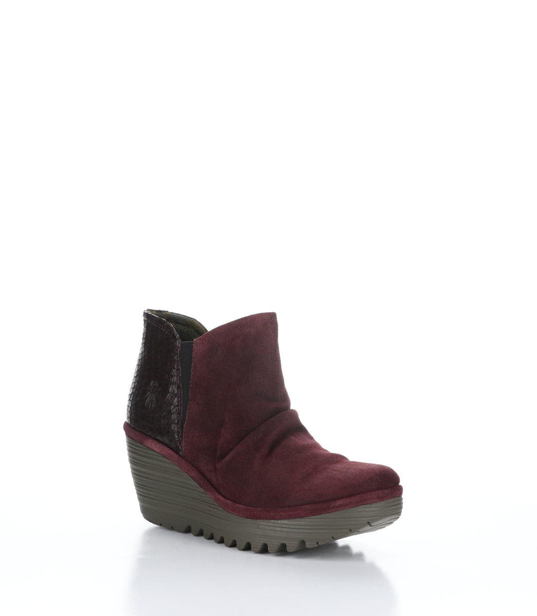 bos. & co. YAMY266FLY Wine Zip Up Ankle Boots