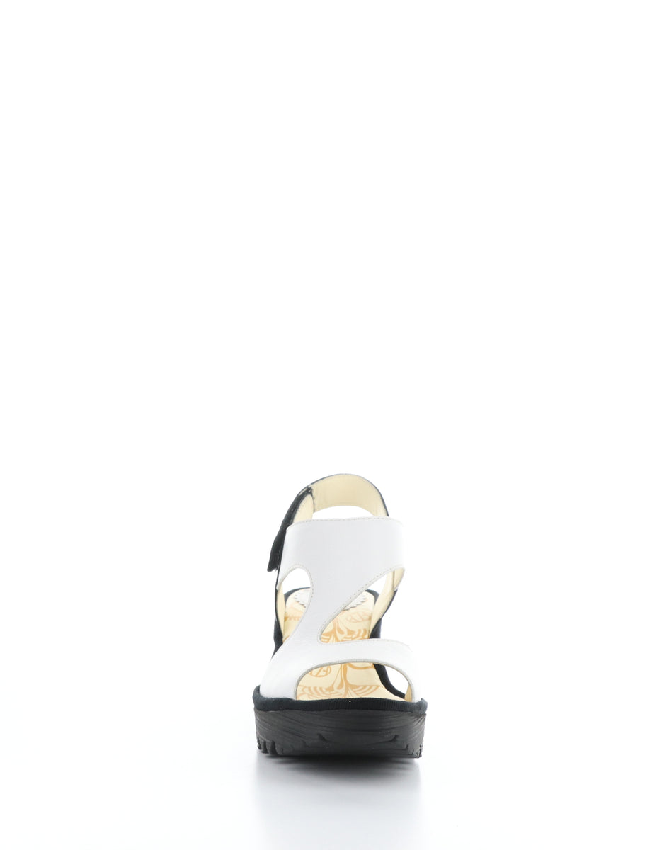 Bos. & Co. YOXA576FLY 002 WHITE/BLACK Velcro Sandals