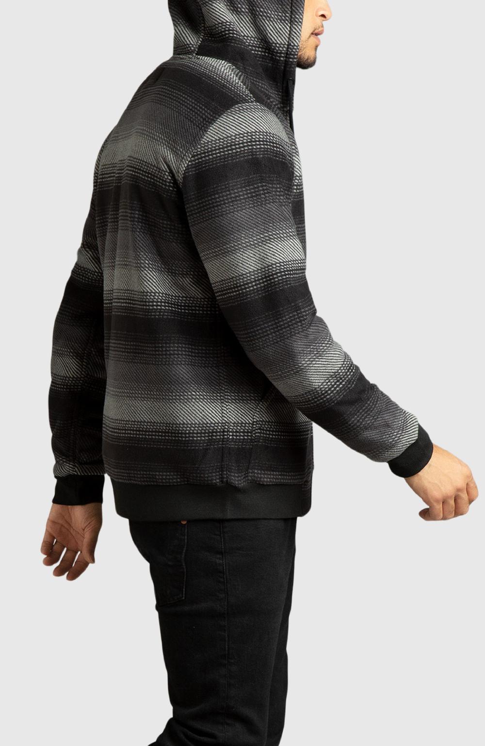 Boston Traders Black Polar Fleece Hooded Bomber Jacket