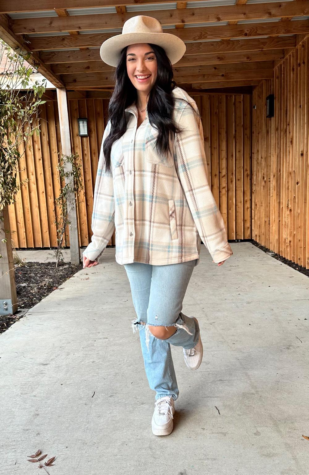 Boston Traders Blue Latte Polar Fleece Shirt Jacket