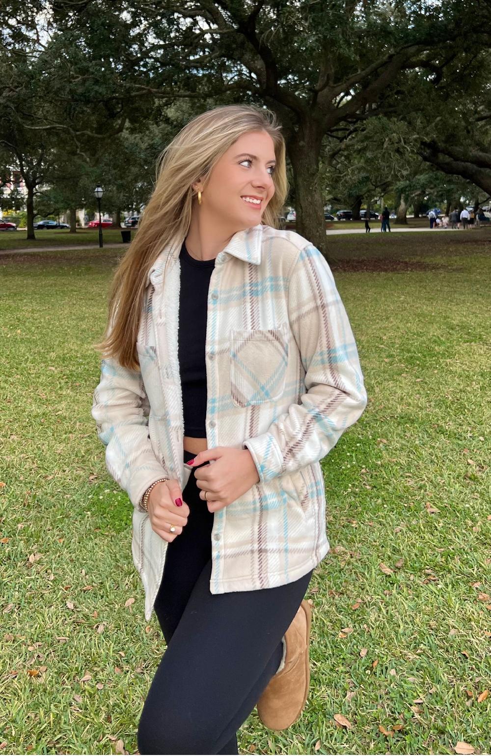 Boston Traders Blue Latte Polar Fleece Shirt Jacket