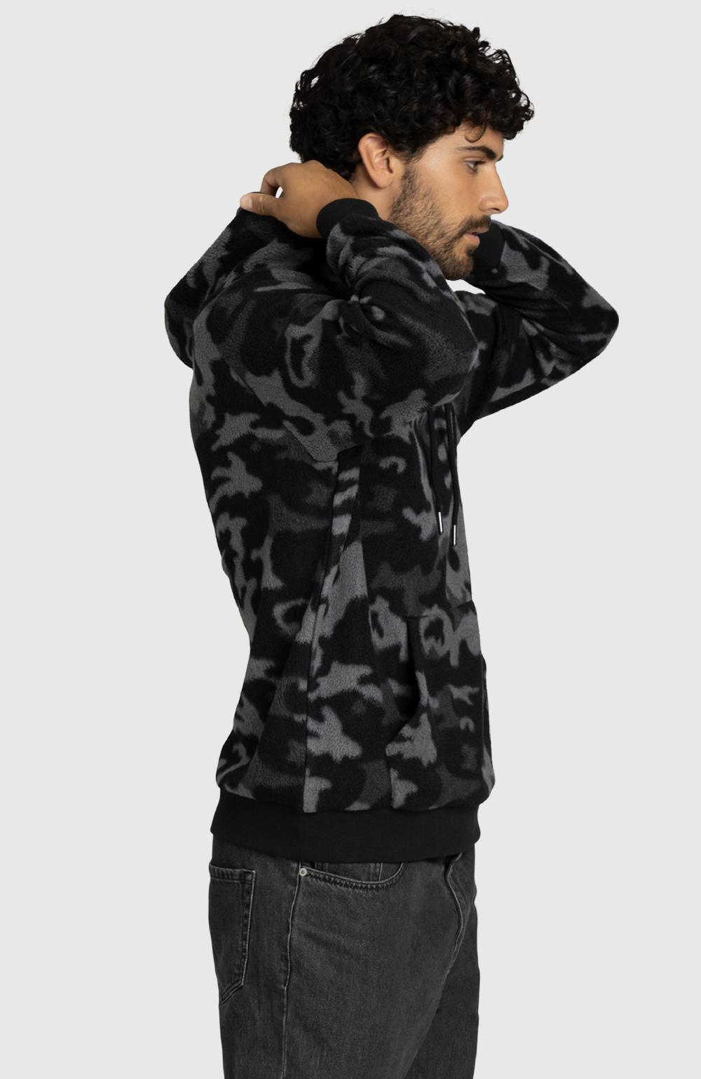 Boston Traders Black Camo Sherpa Hoodie