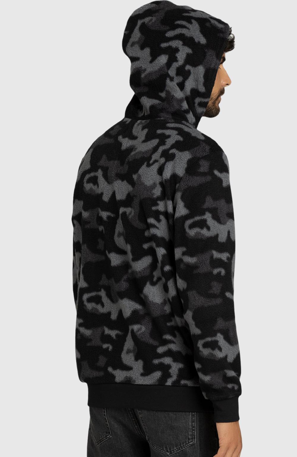Boston Traders Black Camo Sherpa Hoodie
