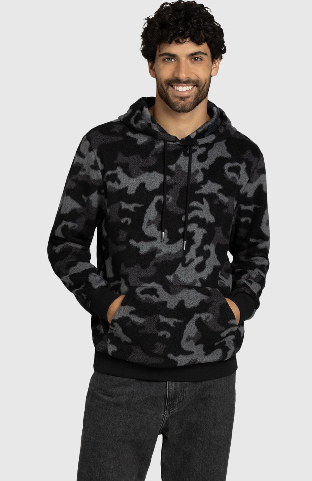 boston traders Black Camo Sherpa Hoodie