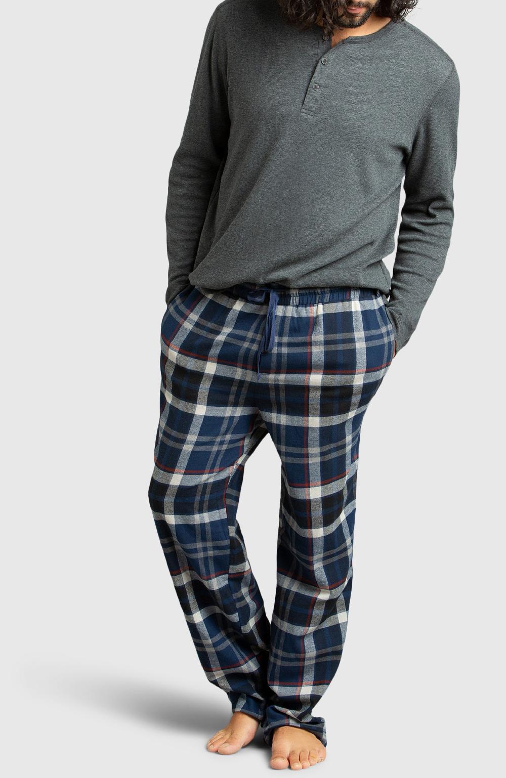 Boston Traders Blue & Black Flannel Plaid Pyjama