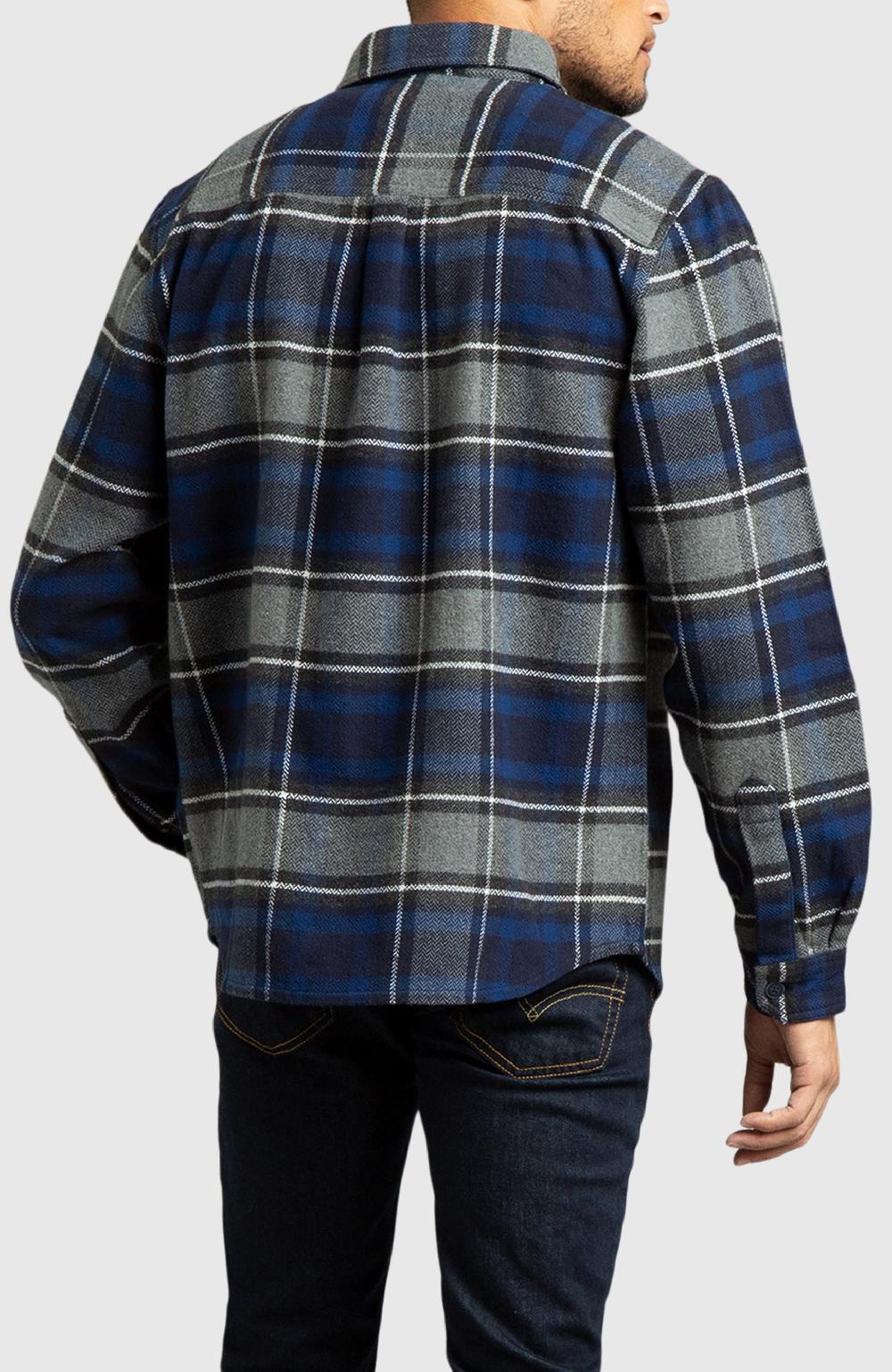 Boston Traders Blue Herringbone Plaid Overshirt