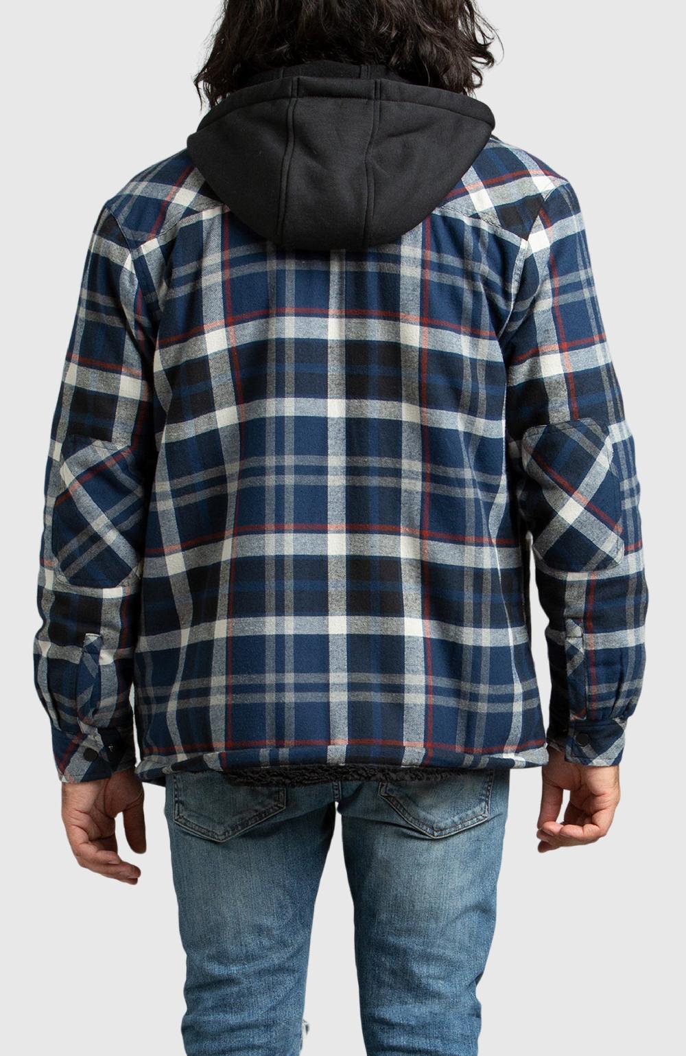 Boston Traders Blue Hooded Flannel Shirt Jacket