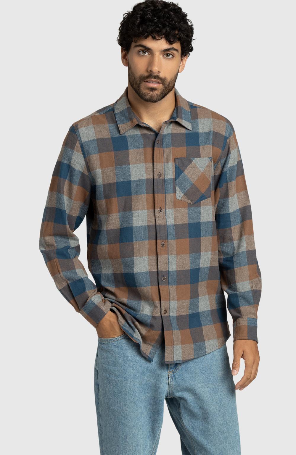 Boston Traders Blue Walnut Plaid Flannel Shirt