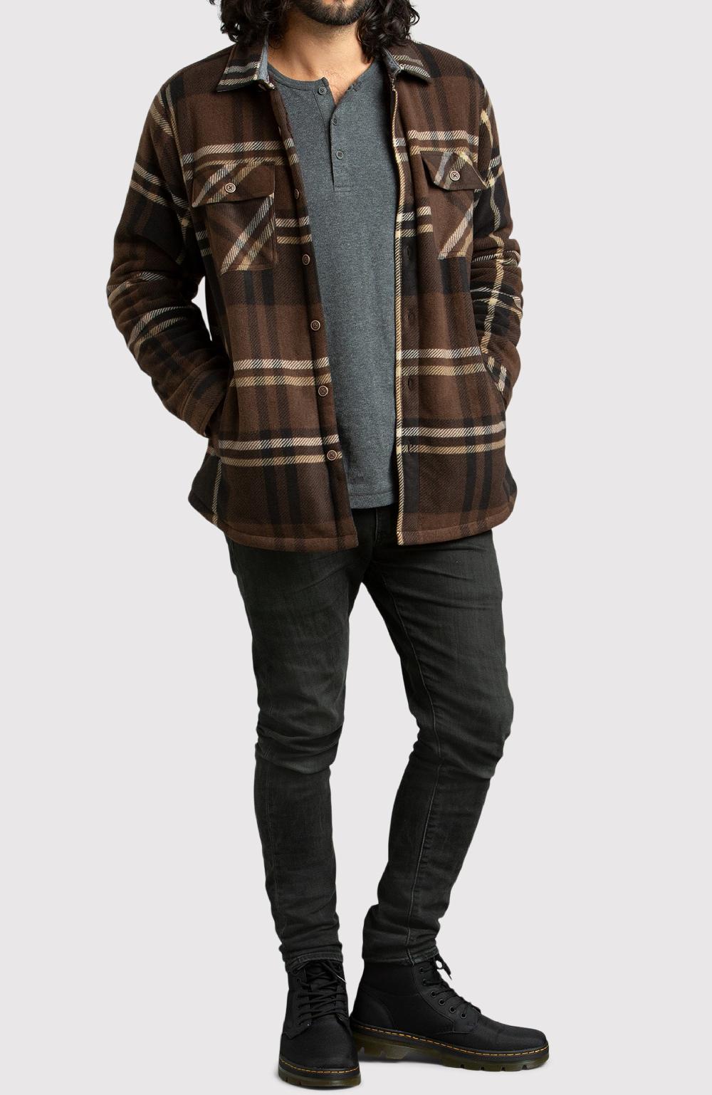 Boston Traders Brown Polar Fleece Shirt Jacket