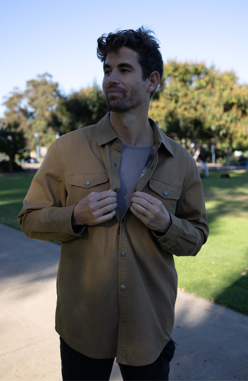 Boston Traders Camel Canvas Shirt Jacket