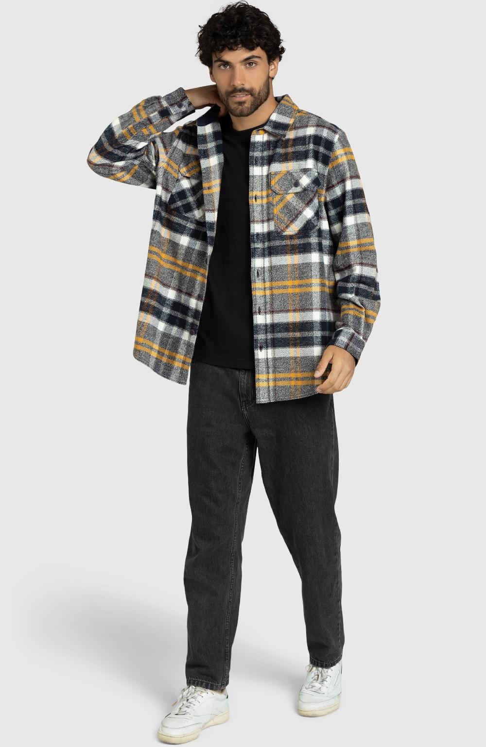 Boston Traders Dijon Melange Plaid Overshirt