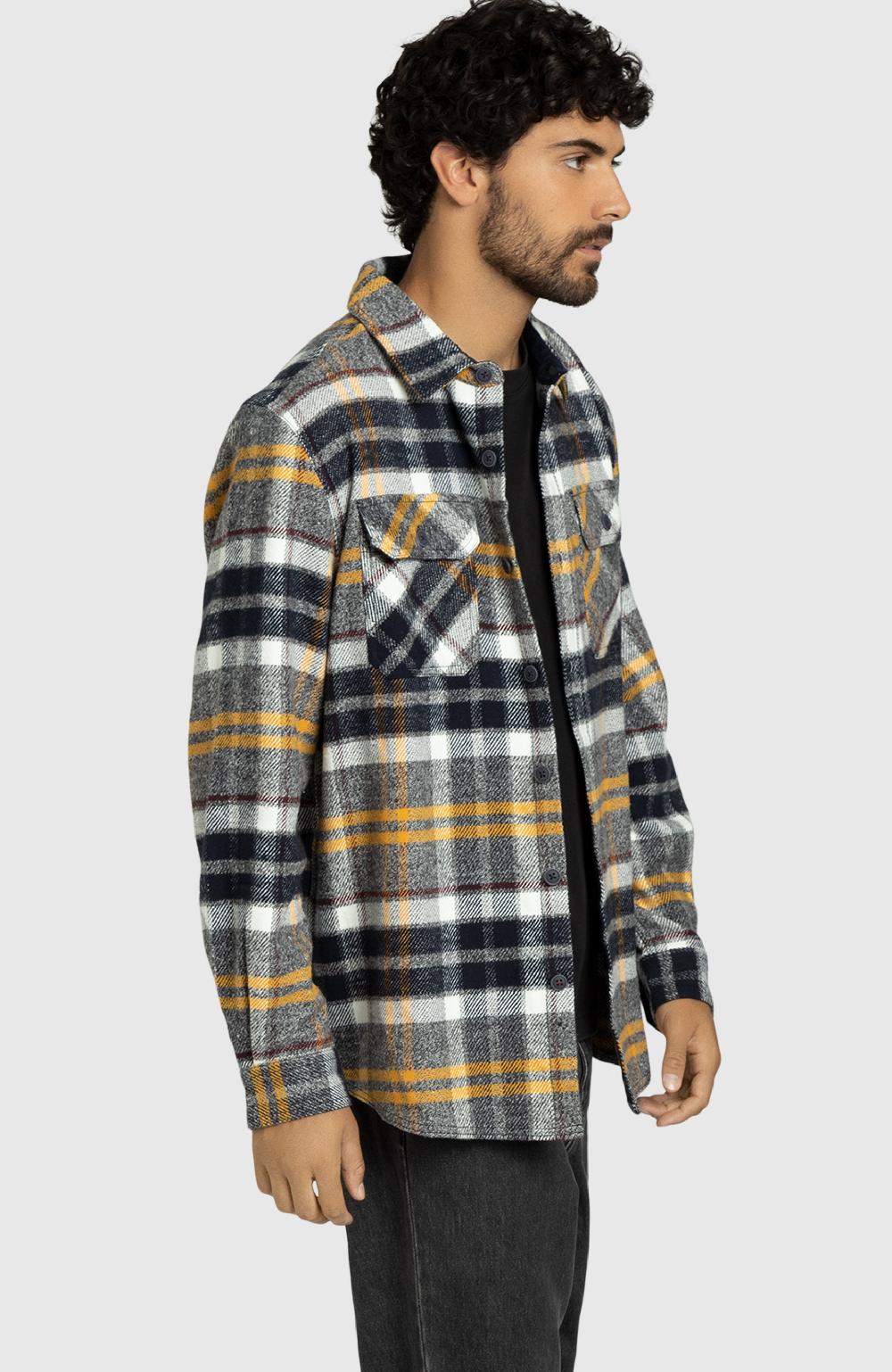 Boston Traders Dijon Melange Plaid Overshirt