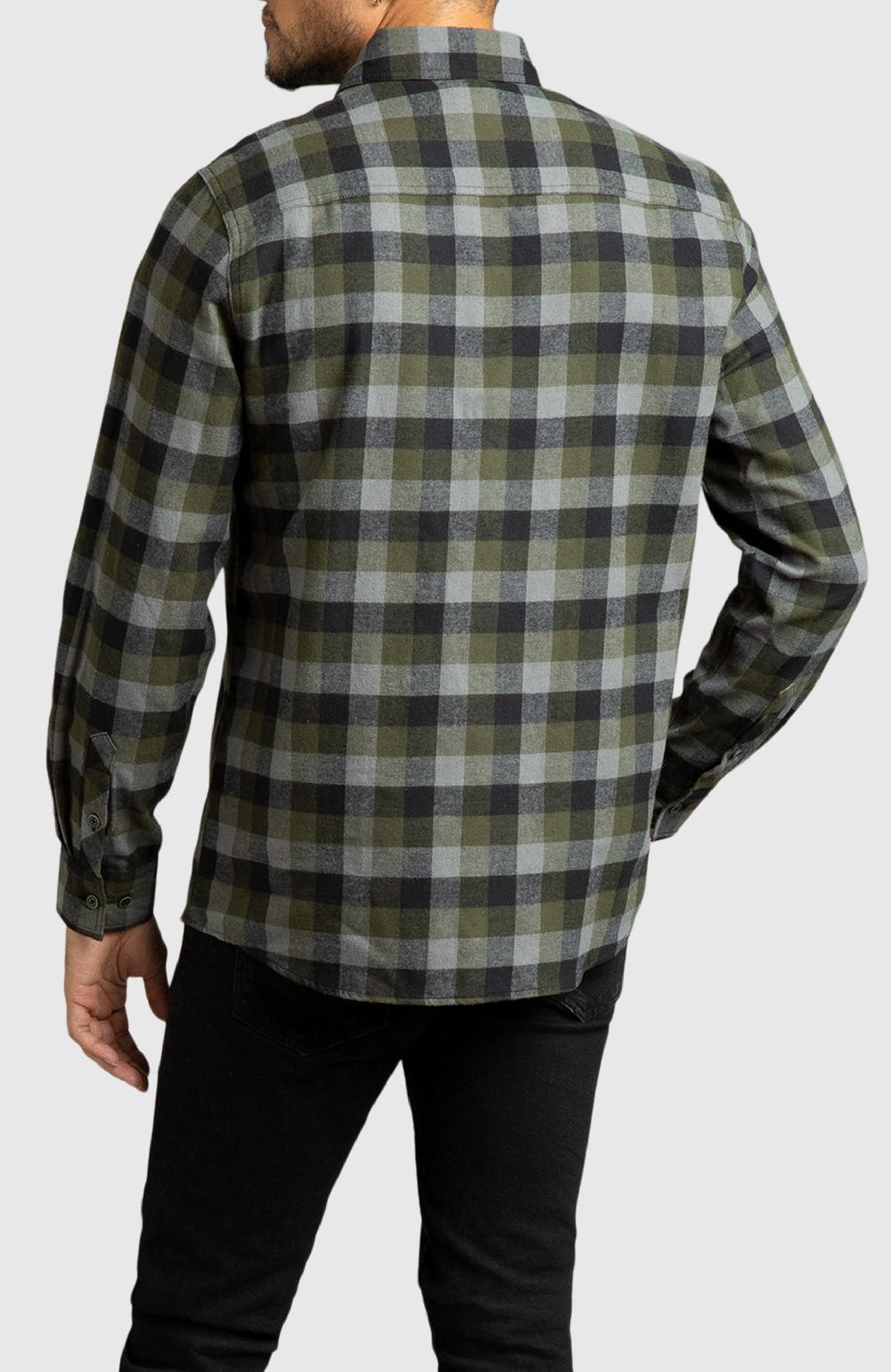Boston Traders Green & Black Plaid Flannel Shirt