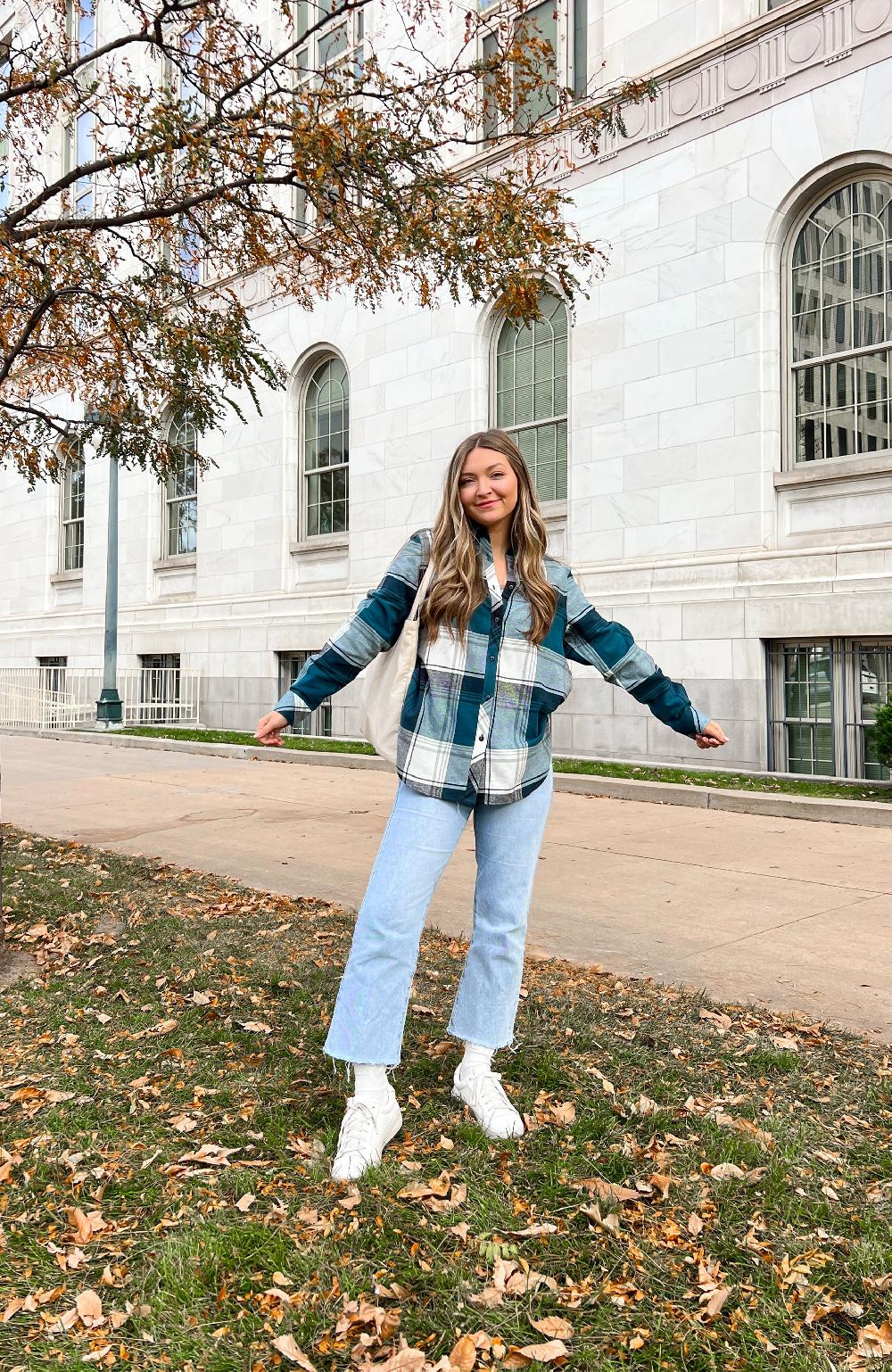 Boston Traders Green Pond Boyfriend Plaid Shirt