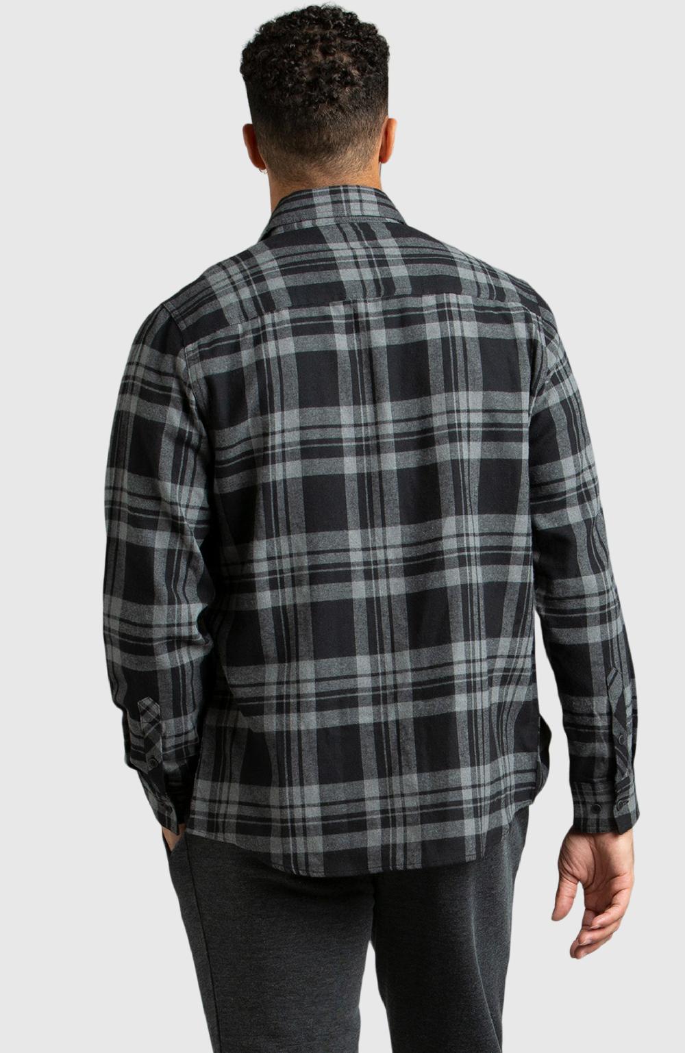 Boston Traders Grey And Black Plaid Flannel Shirt