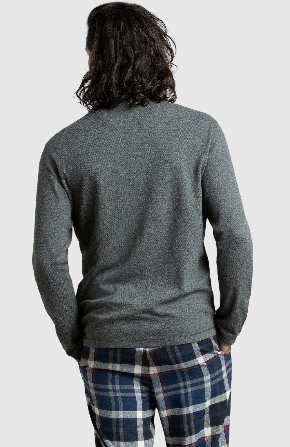 Boston Traders Grey Waffle Henley Shirt