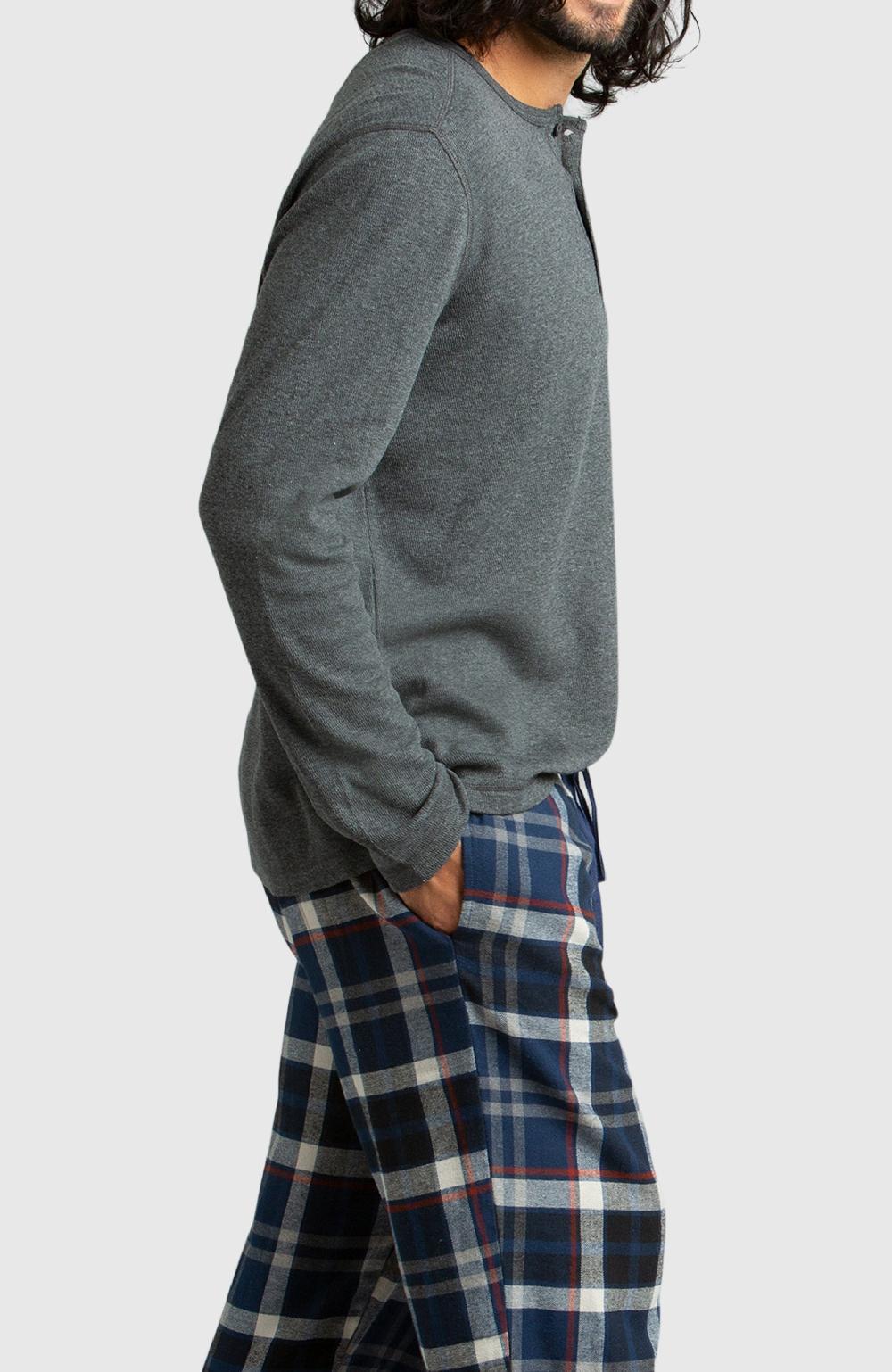 Boston Traders Grey Waffle Henley Shirt