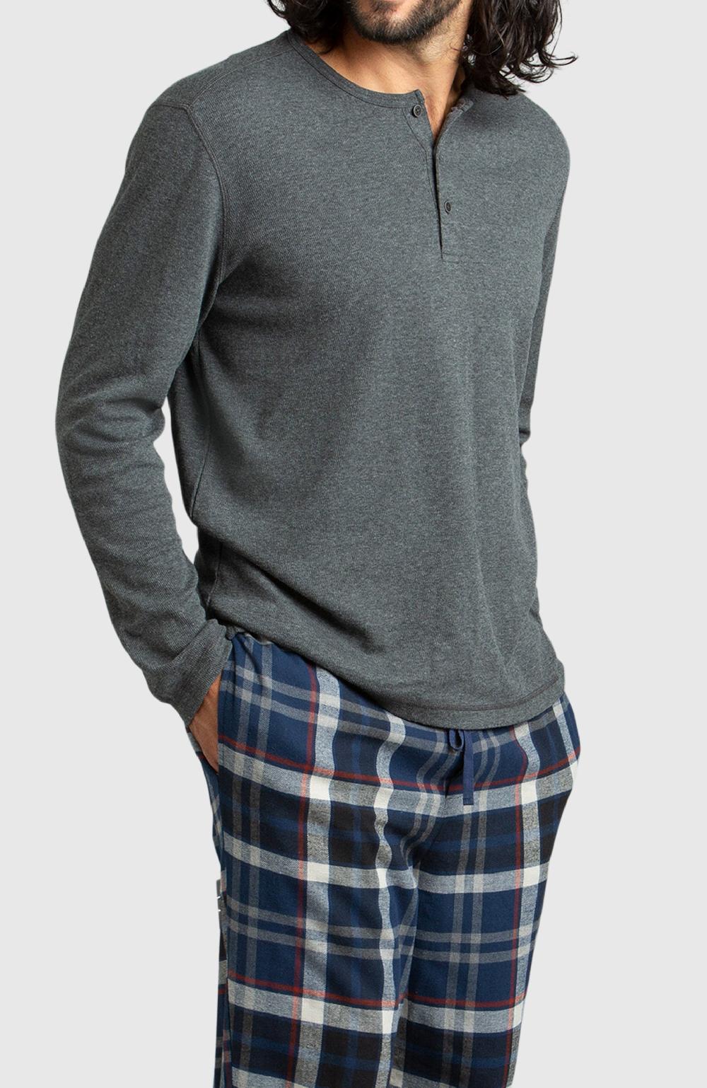 boston traders Grey Waffle Henley Shirt