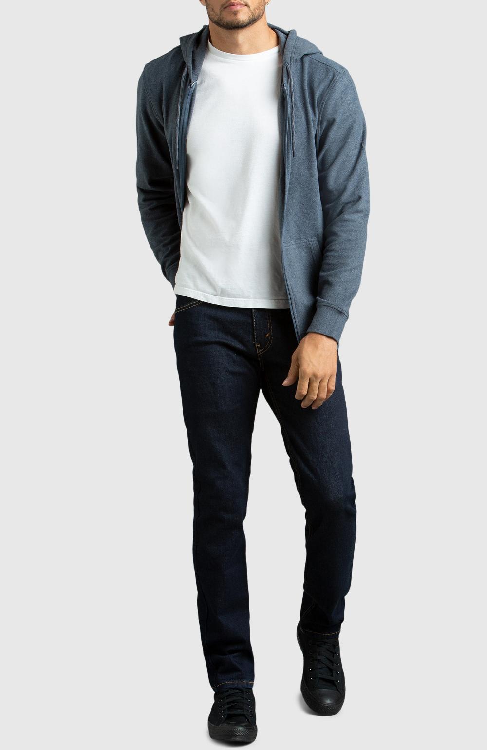 Boston Traders Navy Front Zip Hoodie