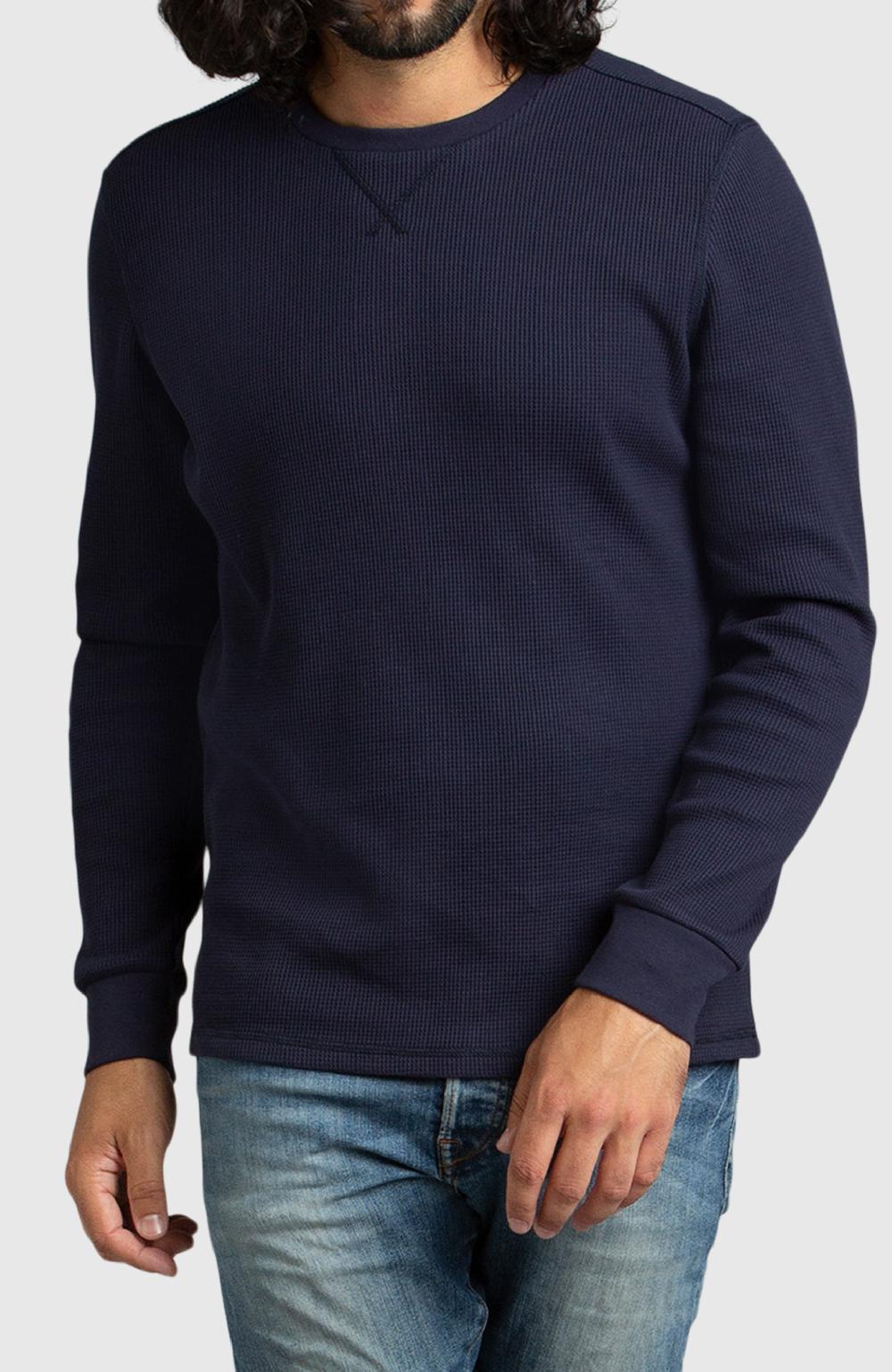 boston traders Navy Waffle Crewneck Sweater