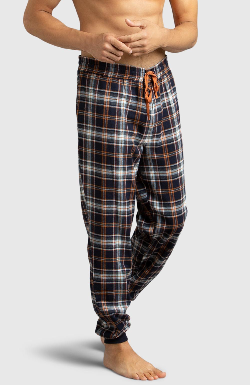 Boston Traders Orange & Navy Flannel Jogger Pyjama