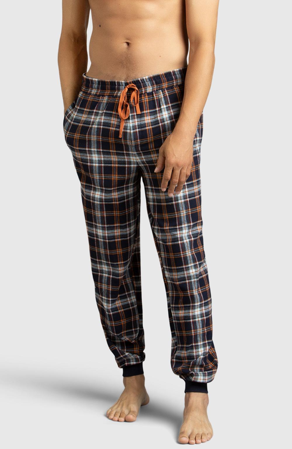 boston traders Orange & Navy Flannel Jogger Pyjama