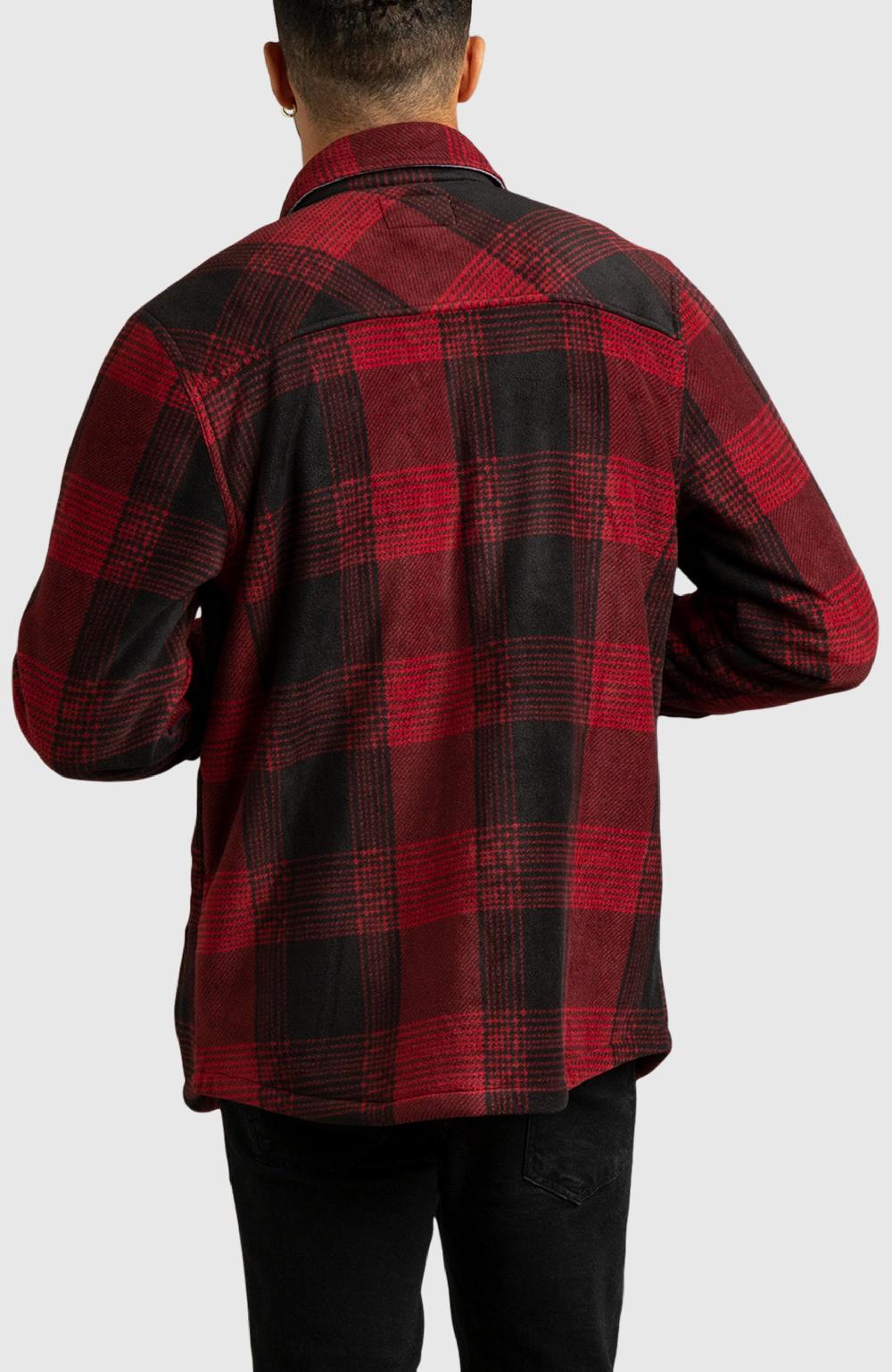 Boston Traders Red & Black Polar Fleece Shirt Jacket