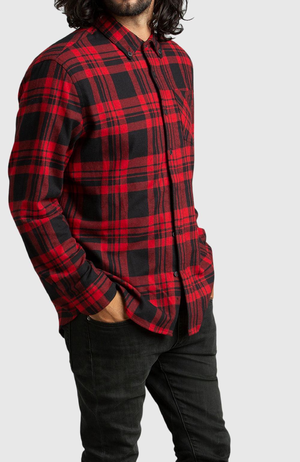 Boston Traders Red Buffalo Plaid Flannel Shirt