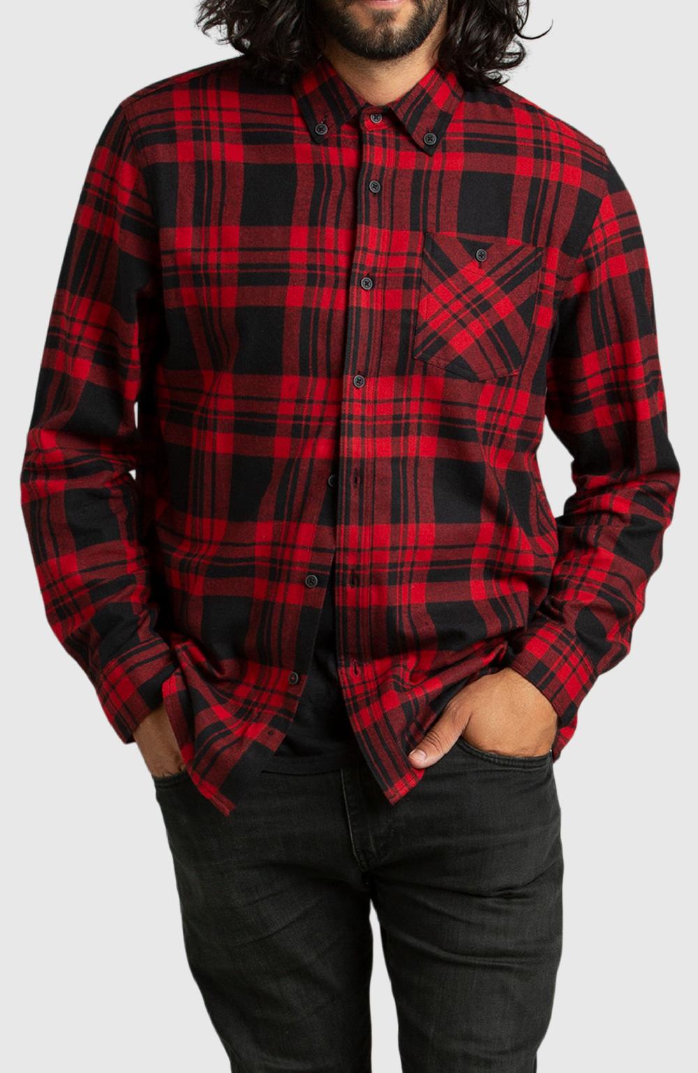 boston traders Red Buffalo Plaid Flannel Shirt