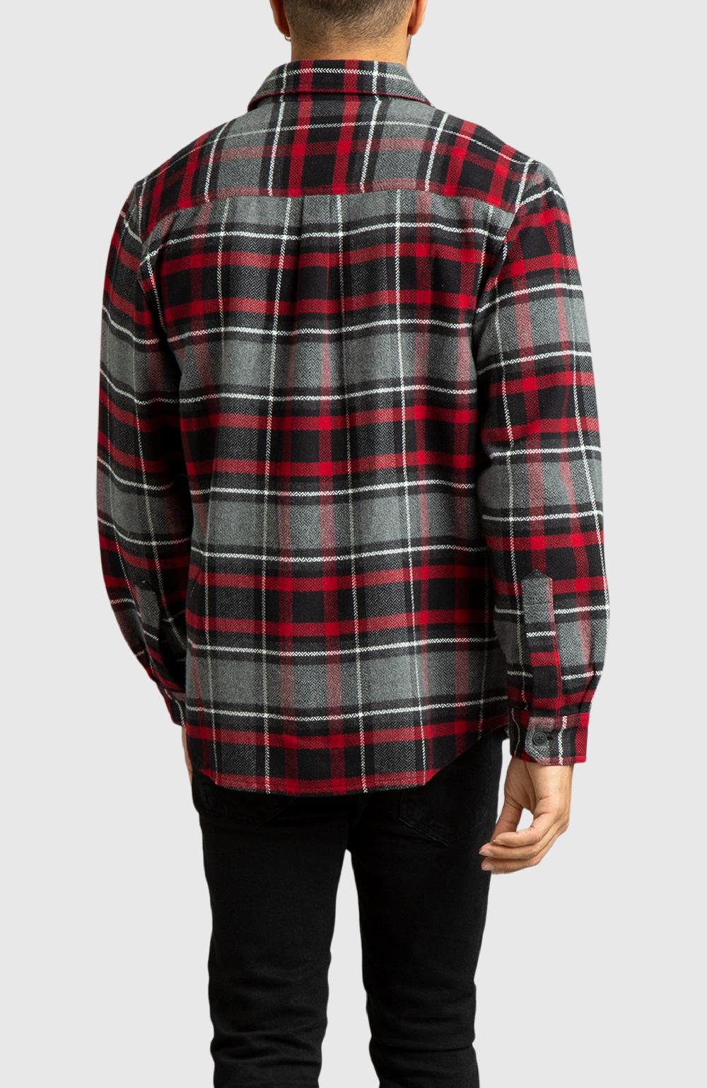 Boston Traders Red Herringbone Plaid Overshirt