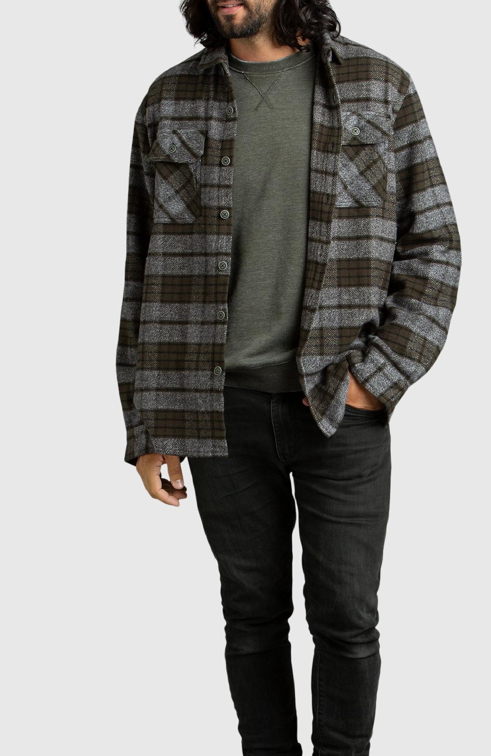 Boston Traders Rosin Melange Plaid Overshirt