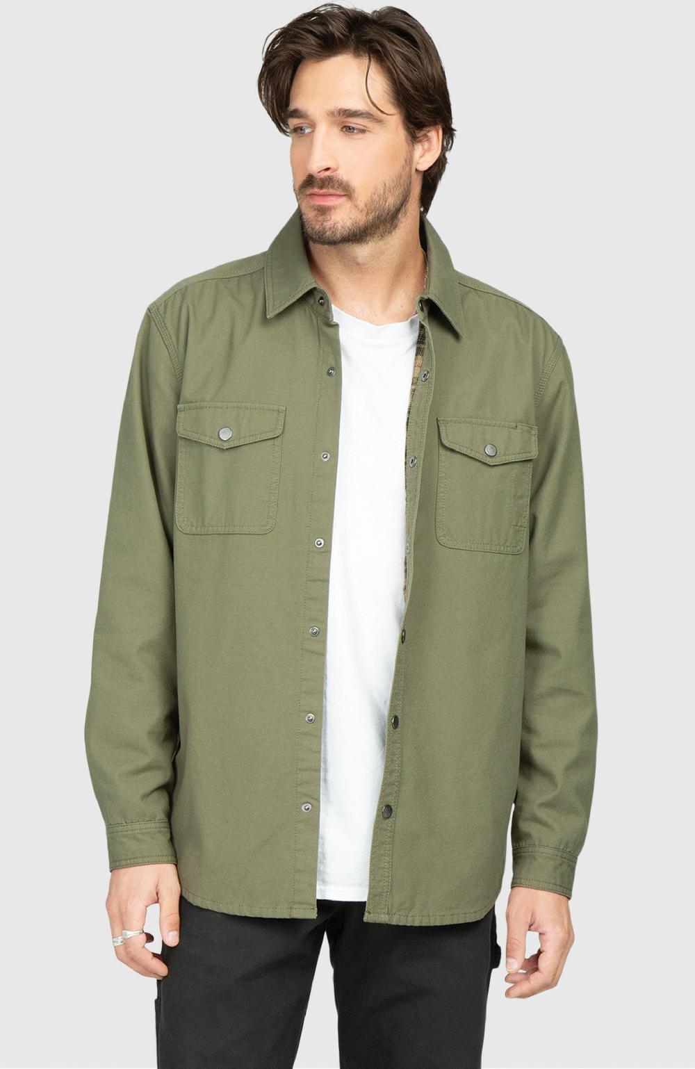 Boston Traders Sage Green Canvas Shirt Jacket