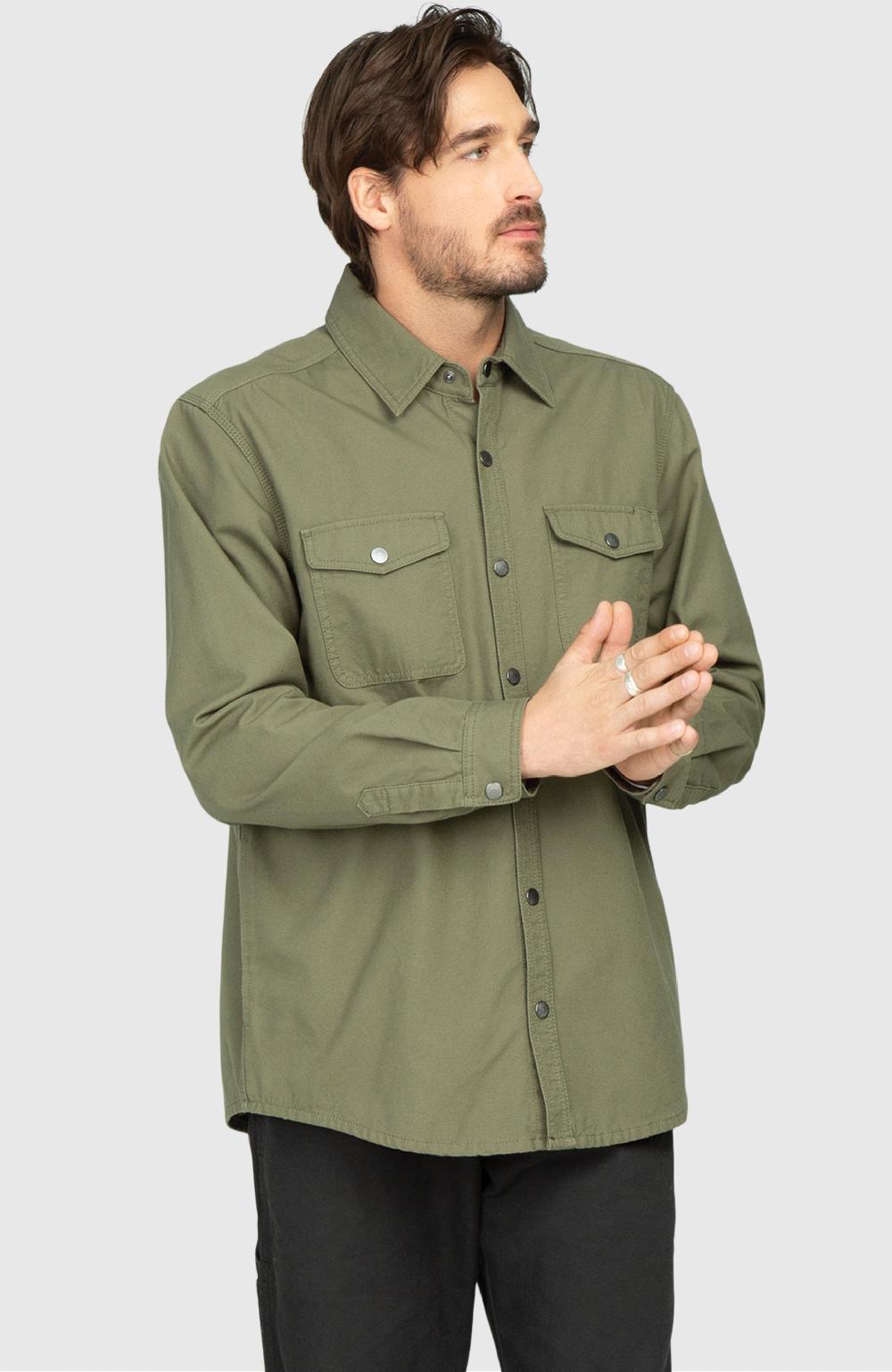 boston traders Sage Green Canvas Shirt Jacket