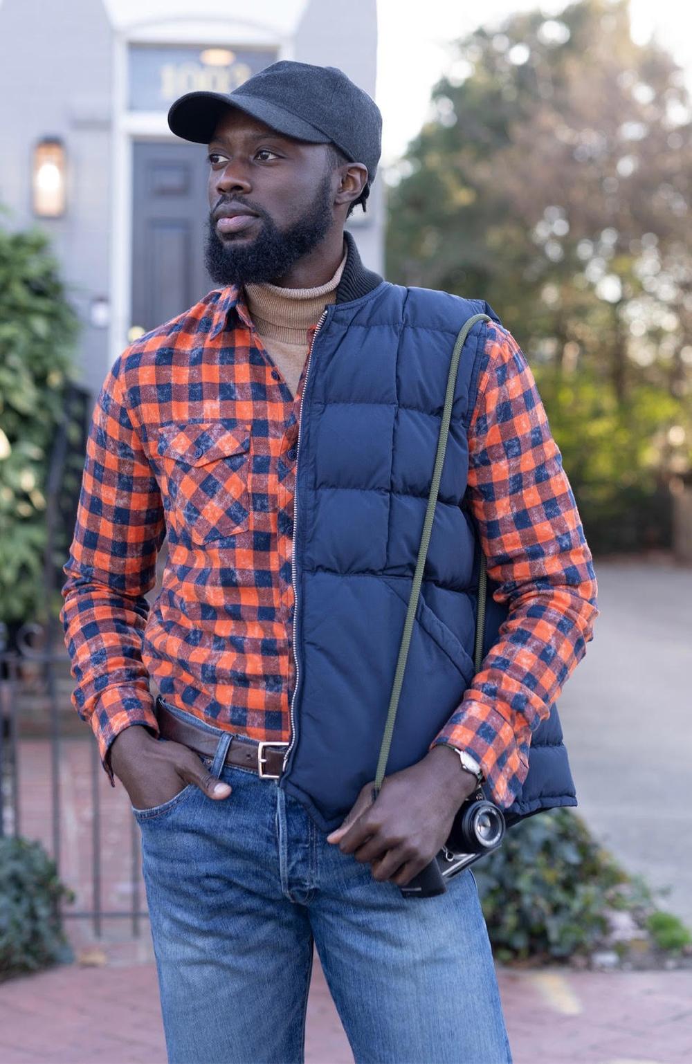 Boston Traders Spiced Orange Plaid Shirt