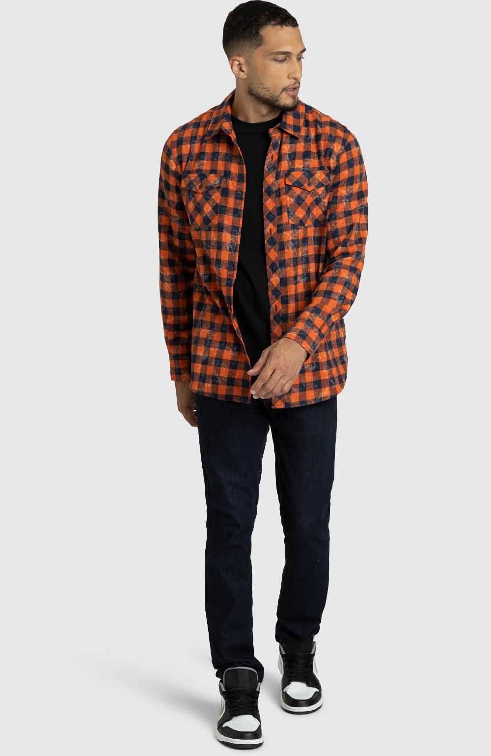 Boston Traders Spiced Orange Plaid Shirt