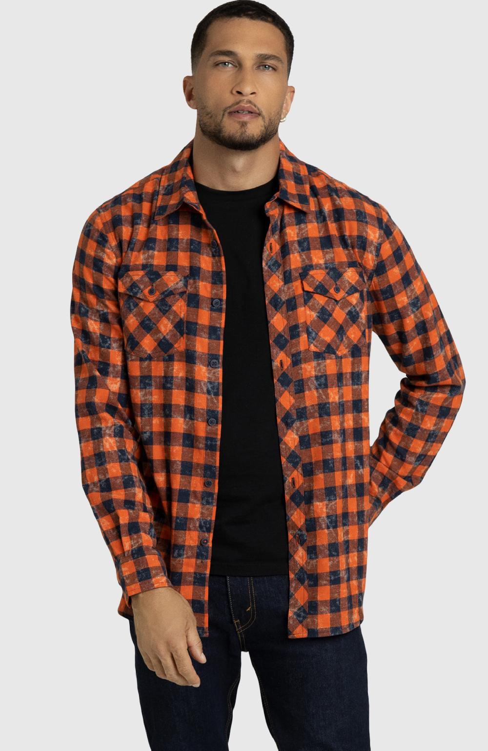 boston traders Spiced Orange Plaid Shirt