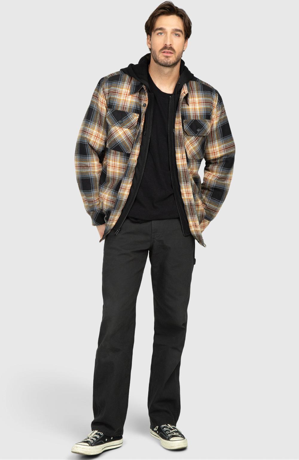Boston Traders Chestnut Hooded Flannel Shirt Jacket