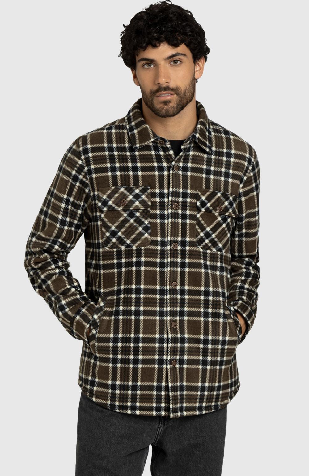 boston traders Espresso Bean Polar Fleece Shirt Jacket