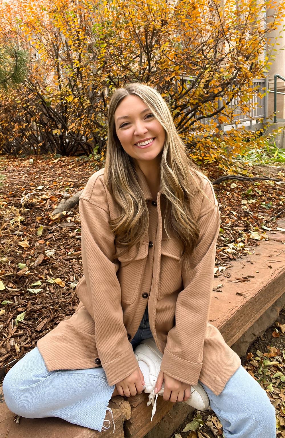 Boston Traders Hazelnut Oversized Twill Knit Shacket