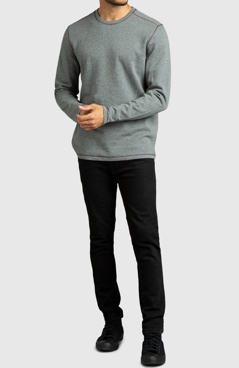 Boston Traders Heather Grey Double Knit Crewneck Sweatshirt