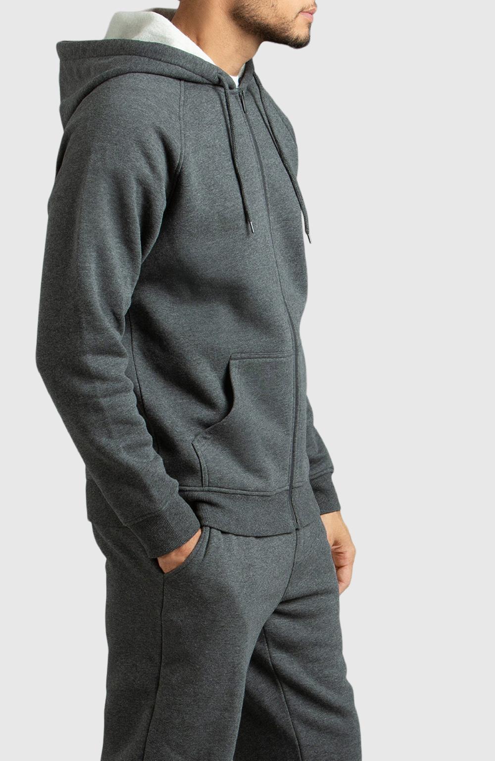 Boston Traders Heather Grey Front Zip Fleece Hoodie