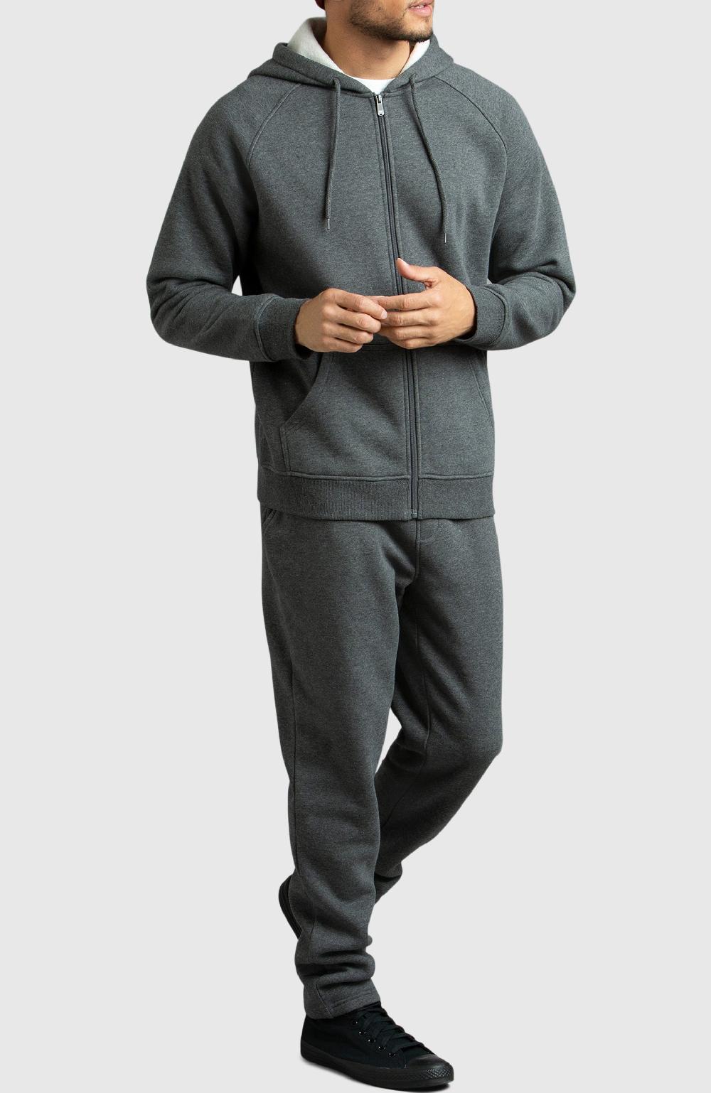 Boston Traders Heather Grey Front Zip Fleece Hoodie