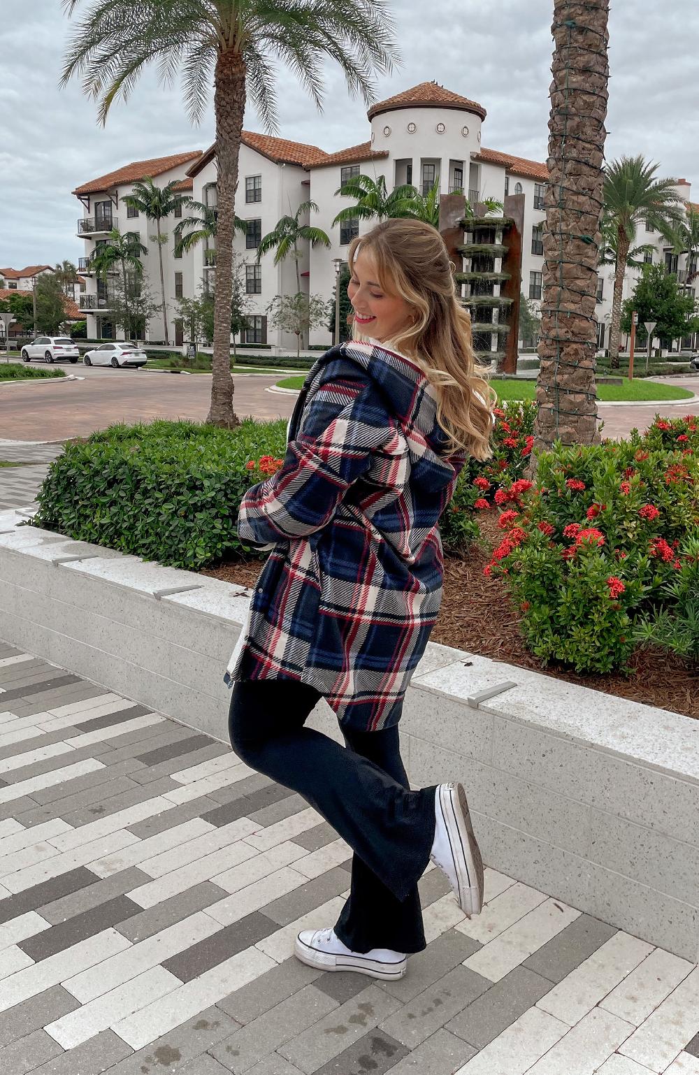 Boston Traders Navy And Red Ebony Oversized Hooded Jacket