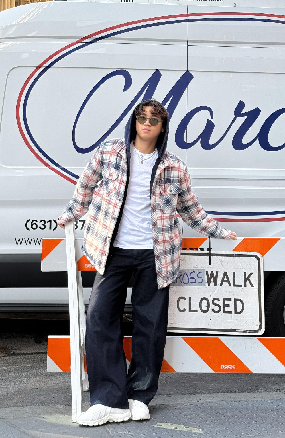 Boston Traders Navy Moonstruck Hooded Flannel Shirt Jacket