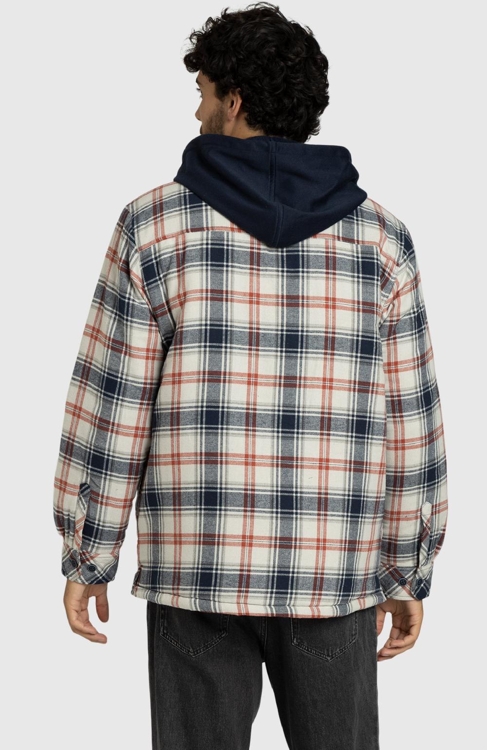 Boston Traders Navy Moonstruck Hooded Flannel Shirt Jacket