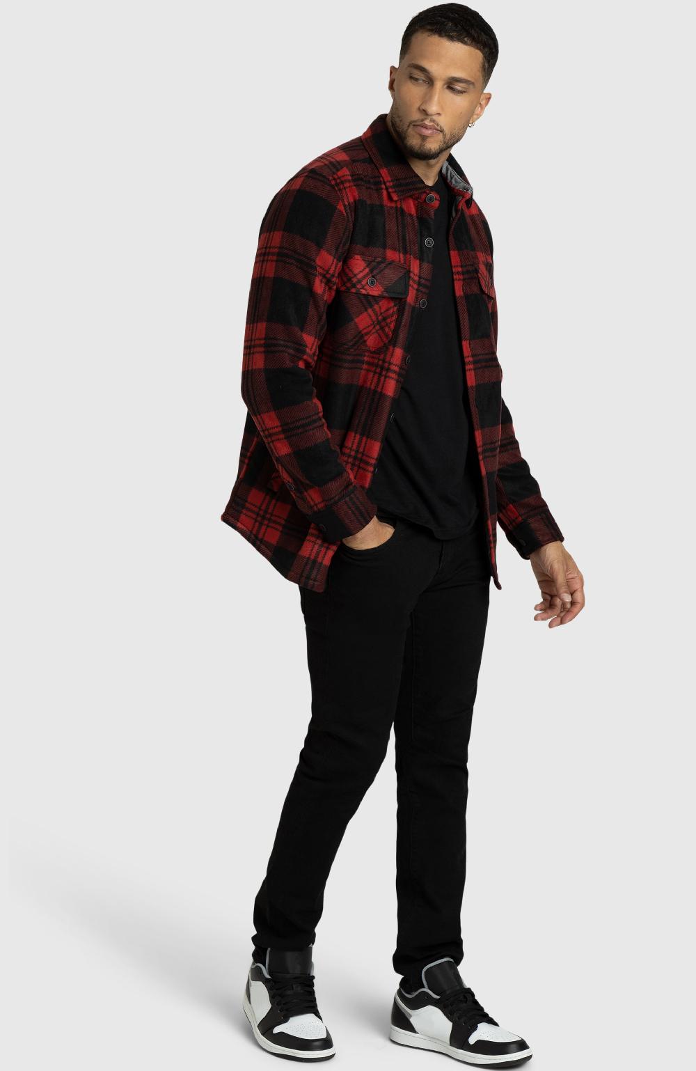 Boston Traders Red Buffalo Polar Fleece Shirt Jacket