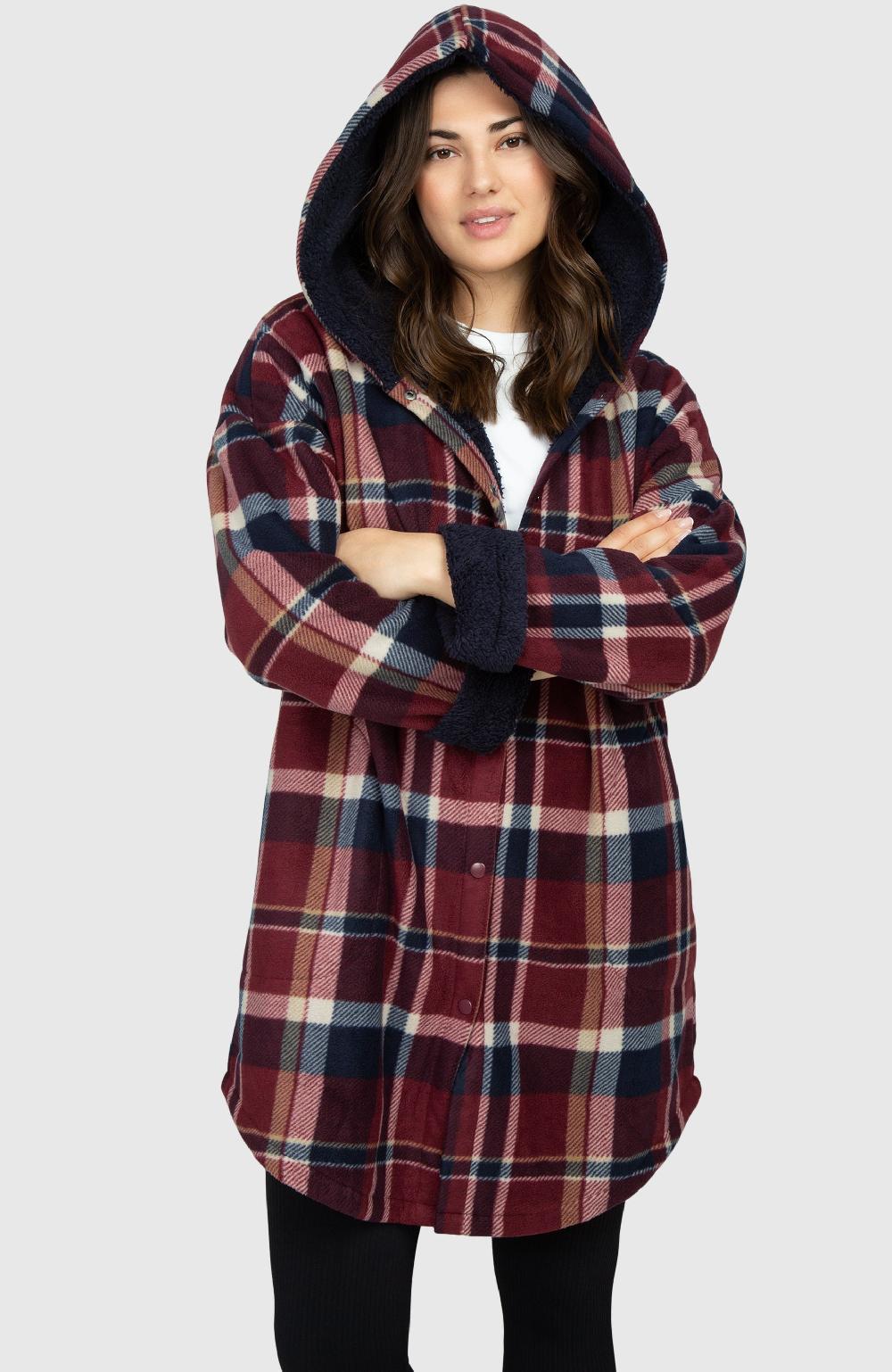 boston traders Redwood Long Plush Oversized Hooded Jacket