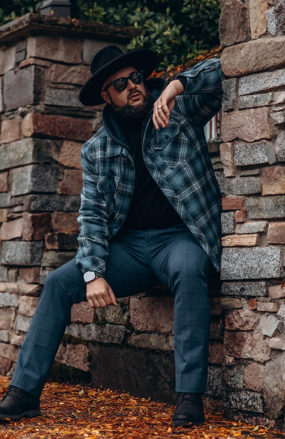 Boston Traders True Blue Hooded Flannel Shirt Jacket