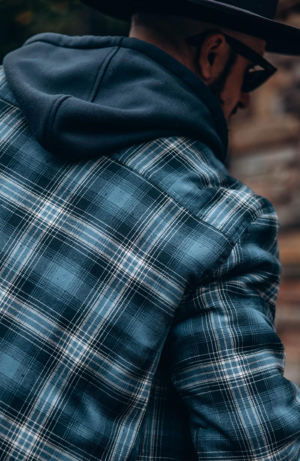 Boston Traders True Blue Hooded Flannel Shirt Jacket
