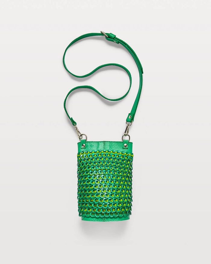 Bottletop Analuisa Anodised Crossbody Bag Green